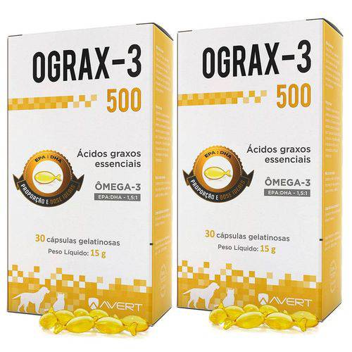 Ograx 500 Suplemento Omega 3 Avert 30 Capsulas - 02 Unidades é bom? Vale a pena?