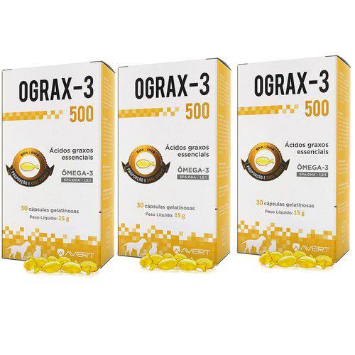 Ograx 500 Suplemento Omega 3 Avert 30 Capsulas - 03 Unidades é bom? Vale a pena?