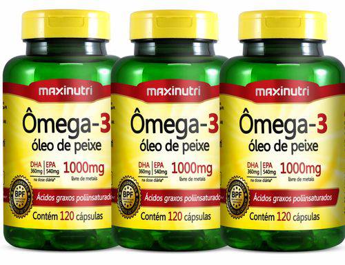 Omega 3 Oleo de Peixe 1000mg 3x120 Cápsulas Maxinutri é bom? Vale a pena?