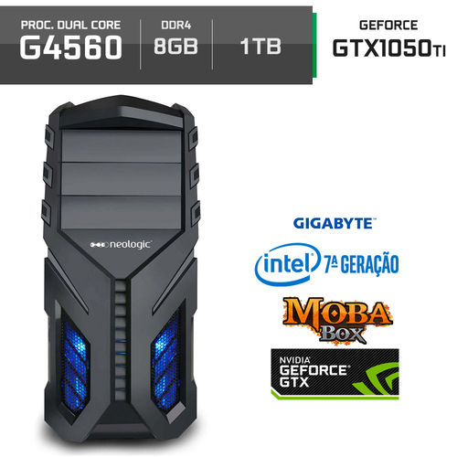 PC Gamer Neologic Moba Box Dual Core G4560 7ª Geração 8GB (Gtx 1050Ti 4GB) 1TB é bom? Vale a pena?