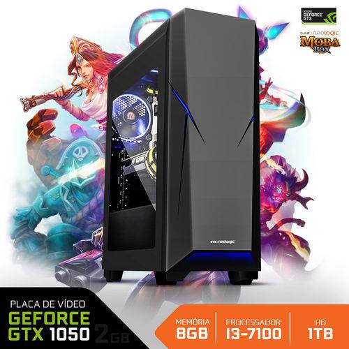 PC Gamer Neologic Moba Box NLI67213 Intel Core I3-7100 8GB (GeForce GTX 1050 2GB) 1TB é bom? Vale a pena?