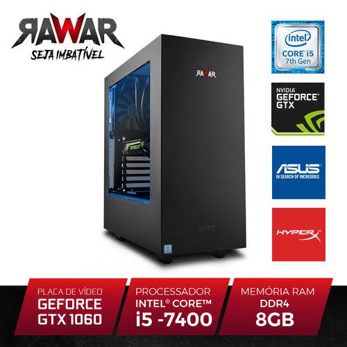 PC Gamer Rawar RW254PAZ INTEL I5 7400 8GB (Geforce GTX1060 de 6GB) 1TB é bom? Vale a pena?
