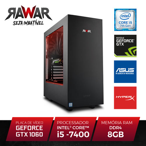 PC Gamer Rawar RW255PVM INTEL I5 7400 8GB (Geforce GTX1060 de 6GB) 1TB é bom? Vale a pena?