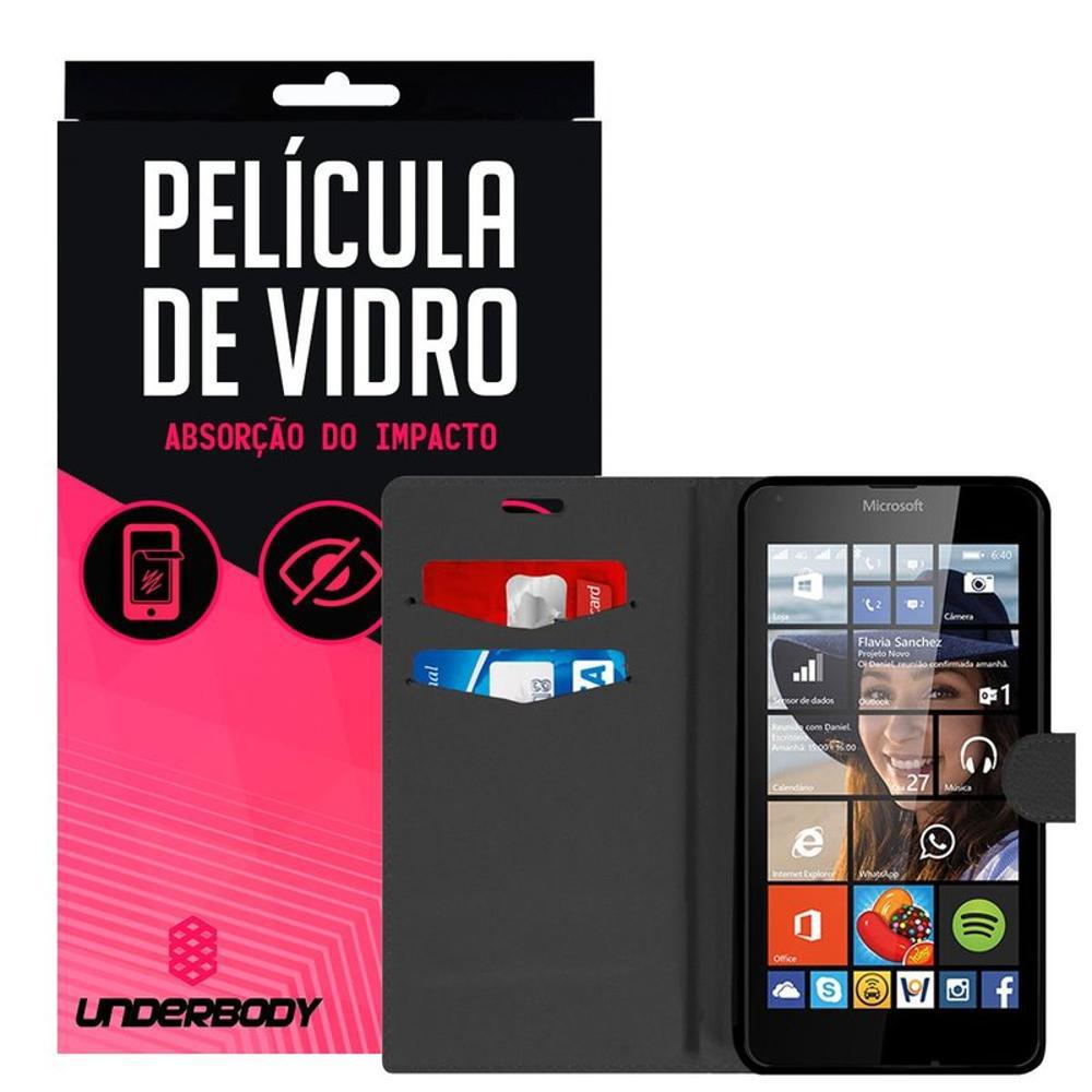 Película De Vidro E Capa Carteira Preta Para Nokia Lumia 640xl - Underbody é bom? Vale a pena?