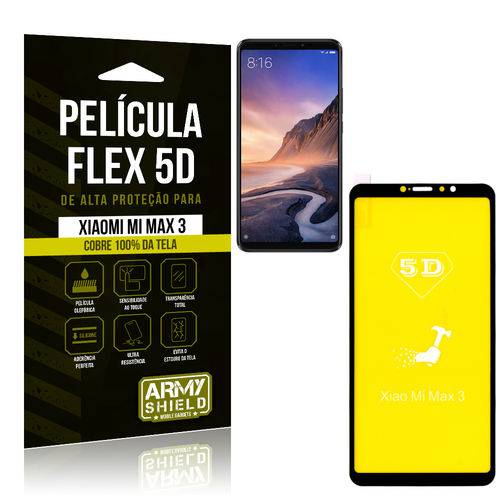Película Flex 5D Tela Toda Xiaomi Mi Max 3 Preta - Armyshield é bom? Vale a pena?