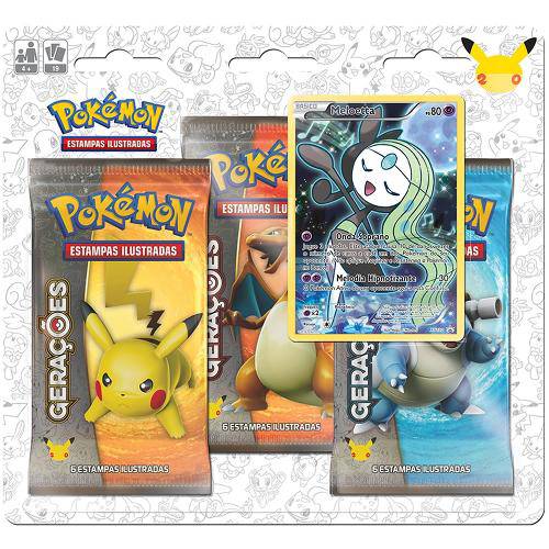 Pokémon Triple Pack 20 Anos Coleção Mítico Gerações Meloetta é bom? Vale a pena?