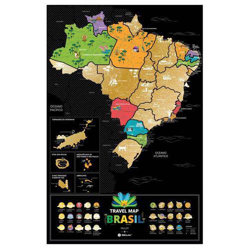 Pôster Plástico Mapa Raspadinha - Brasil é bom? Vale a pena?