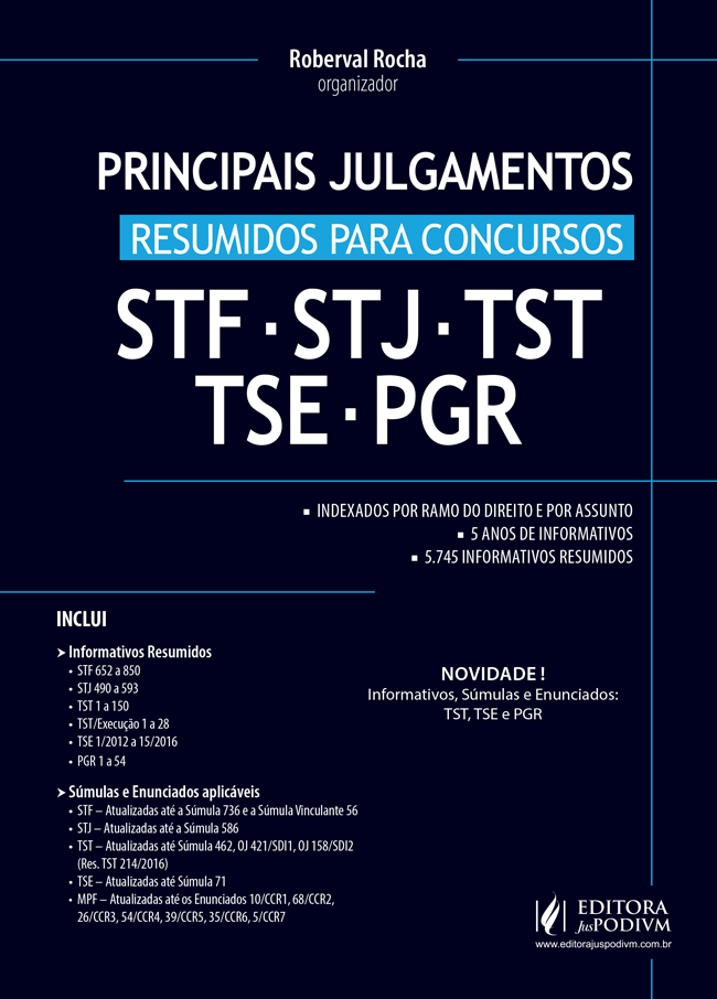 Principais Julgamentos do STF e STJ (2016 - 2º semestre) Versão resumida para concursos é bom? Vale a pena?