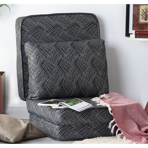 Puff Luxo Multiuso 3 em 1 Estampado Geométrico Cinza com Travesseiro de Fibras Siliconadas Anti-alérgico Solteiro – At.home é bom? Vale a pena?