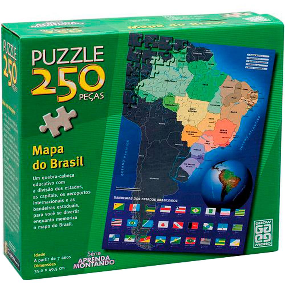 Puzzle c/ 250 pçs Mapa do Brasil - Grow é bom? Vale a pena?