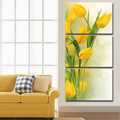 Quadro 120X60cm Tulipas Amarela Flores Decorativo Interiores em Canvas Qualidade de Galeria de Arte é bom? Vale a pena?