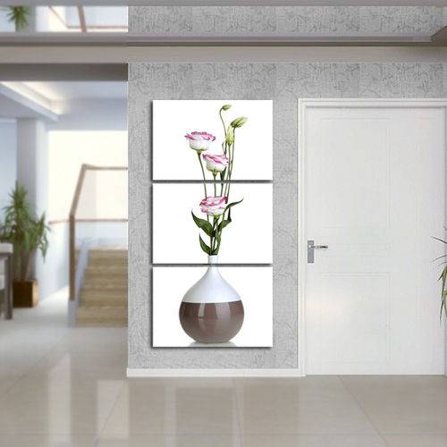 Quadro 120x60cm Vaso Flores Rosas Branca Decorativo Interiores - Oppen House é bom? Vale a pena?
