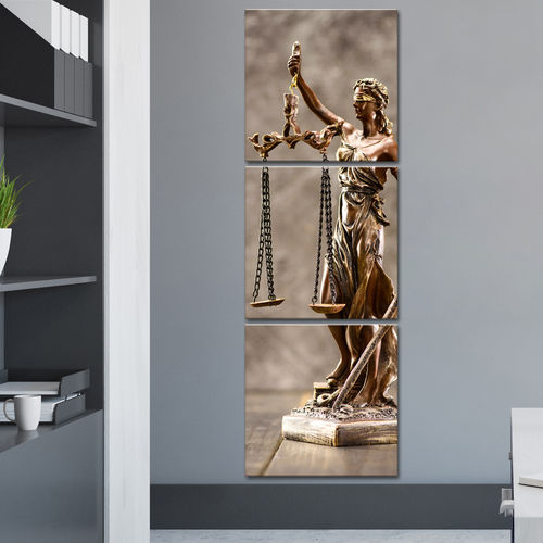 Quadro 150x50cm Estátua Bronze Advocacia Justiça Balança é bom? Vale a pena?