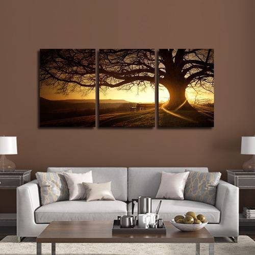 Quadro 60X120cm Árvore por do Sol Decorativo Interiores em Canvas Qualidade de Galeria de Arte é bom? Vale a pena?