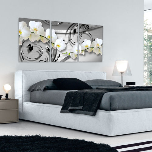 Quadro 60x120cm Canvas Orquídea Silver Luxury Decorativo é bom? Vale a pena?