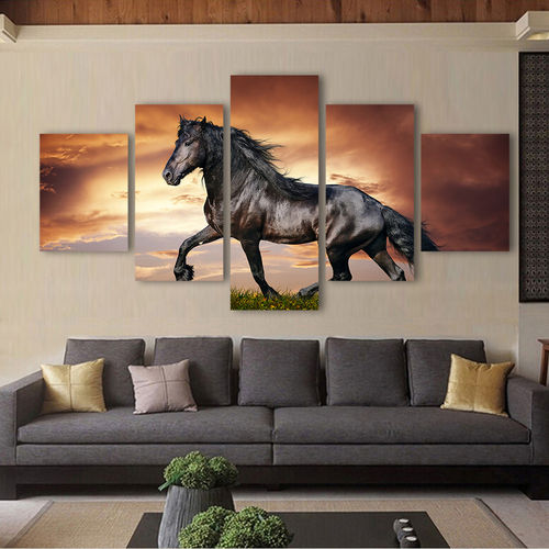 Quadro 65x125cm Cavalo Preto Decorativo Interiores - Oppen House é bom? Vale a pena?