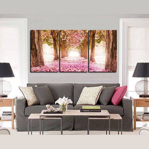 Quadro Decorativo Interiores 60x120cm Floresta Ypê Rosa Flores em Canvas Qualidade de Galeria de Arte é bom? Vale a pena?