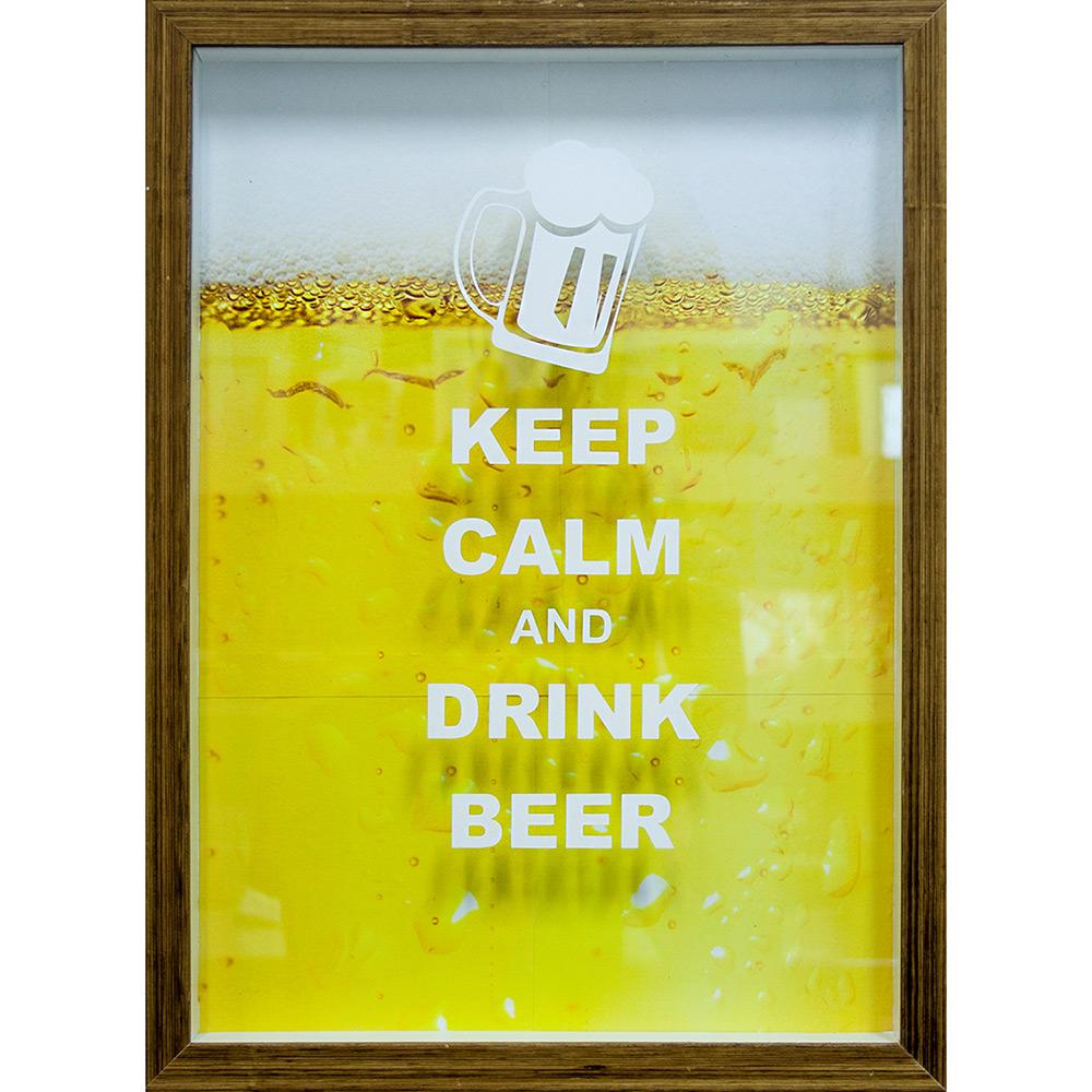 Quadro Keep Calm Beer Porta-Tampinhas Natural 27x37x3cm - Kapos é bom? Vale a pena?