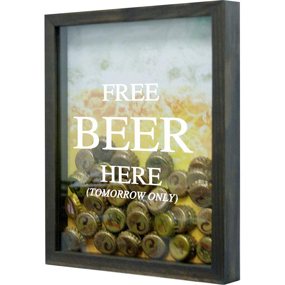 Quadro Porta Tampinhas de Cervejas Free Beer 22x27x3cm Betume - Kapos é bom? Vale a pena?