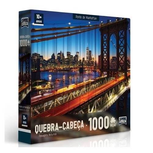 Quebra-Cabeça 1000 Peças - Paisagens Noturnas - Ponte de Manhattan Game Office 2308 é bom? Vale a pena?
