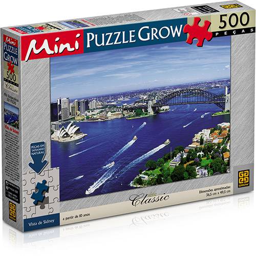 Quebra-Cabeça Mini Puzzle 500 Peças - Vista de Sidney - Grow é bom? Vale a pena?