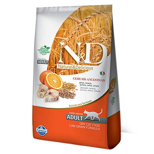 Ração Farmina N&d Low Grain para Gatos Adultos Sabor Peixe e Laranja - 10,1kg é bom? Vale a pena?