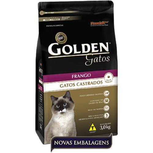 Ração Golden Gato Adulto Castrado - Frango - 3kg é bom? Vale a pena?