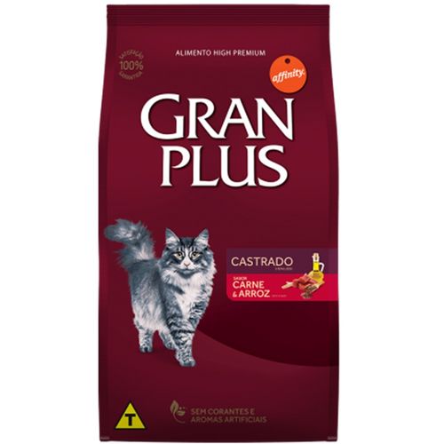 Ração Gran Plus Gatos Castrados Carne e Arroz - Affinity Guabi (3kg) é bom? Vale a pena?