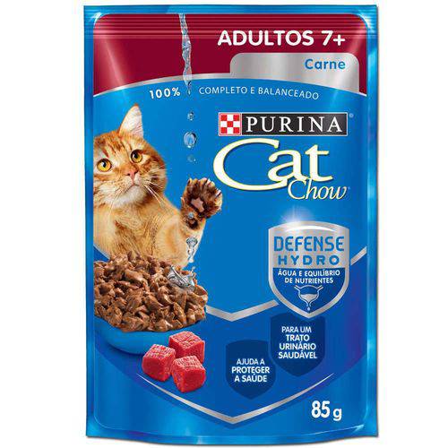 Ração Nestlé Purina Cat Chow Adultos 7+ Sachê Carne ao Molho - 85 Gr é bom? Vale a pena?
