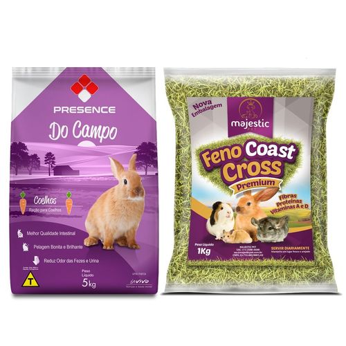 Ração Presence Natural Coelho 5kg + Feno Coast Cross Premium 1kg - Majestic Pet é bom? Vale a pena?