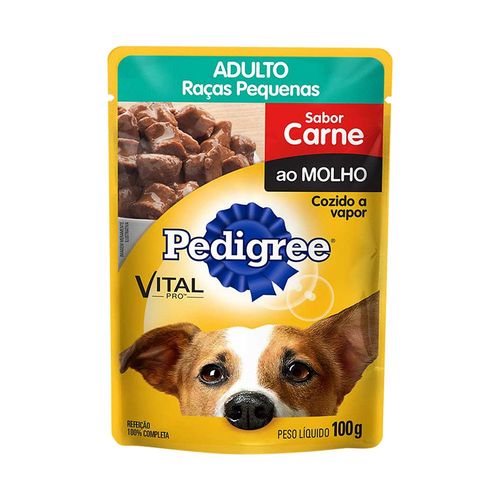 Ração Úmida Pedigree Sachê Vital Pro para Cães Adultos de Raças Pequenas Sabor Carne ao Molho -100g é bom? Vale a pena?