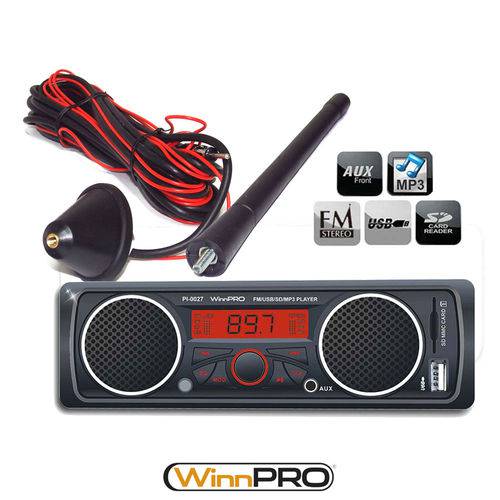 Radio Mp3 Player Automotivo com Alto-falantes Integrados USB Sd Antena Teto Universal Haste Curta 1 é bom? Vale a pena?