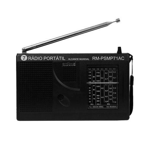 Rádio Portátil Am e Fm 7 Faixas Preto Motobras Rm-psmp71ac é bom? Vale a pena?