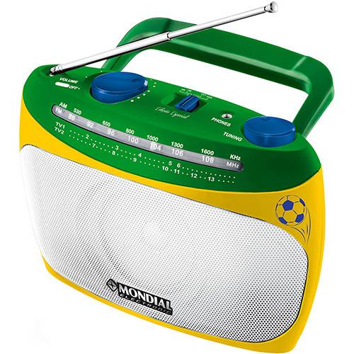 Rádio Portátil Mondial RP-02 AM/FM com Sincronizador de Canais de TV - Verde e Amarelo é bom? Vale a pena?