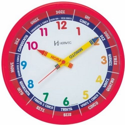 Relógio 6690 Parede 26 Cm Vermelho Educativo Infantil Herweg é bom? Vale a pena?
