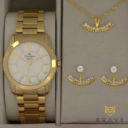 Relógio Champion Feminino Dourado Ouro CN26420W Prova D