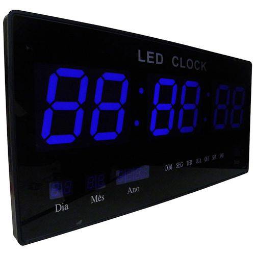 Relógio de Parede Digital LED 46CM Bivolt Data Termometro Azul (4600B) é bom? Vale a pena?