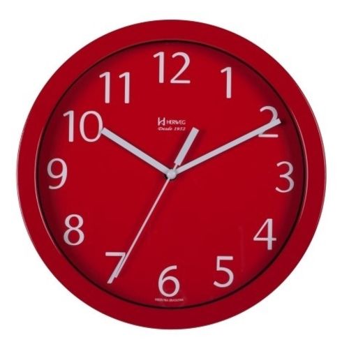 Relógio de Parede Redondo Moderno Analógico Mecanismo Step Alumínio Vermelho Herweg é bom? Vale a pena?