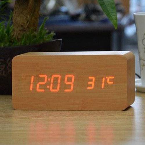 Relógio Despertador Mesa Digital Tipo Madeira com Sound Control 1299-natural é bom? Vale a pena?