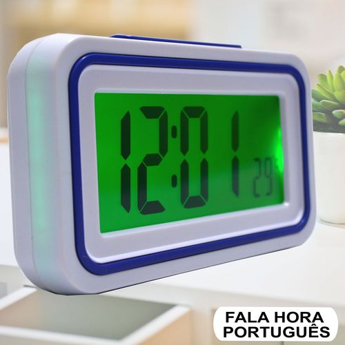 Relógio Digital LCD Fala Hora em Português Azul CBRN09060 é bom? Vale a pena?