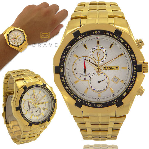 Relógio Dourado Magnum Masculino Ouro 2 Anos de Garantia MA32201H é bom? Vale a pena?