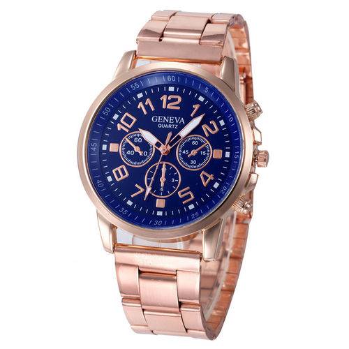 Relógio Feminino Rosê Luxo Casual Geneva Azul é bom? Vale a pena?
