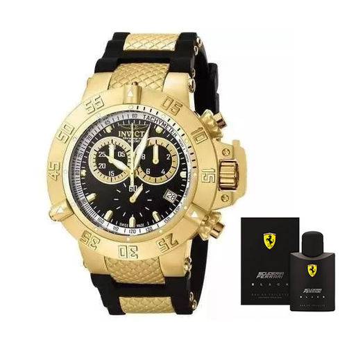 Relógio Invicta Masculino 5517 Subaqua 50mm Banhado a Ouro 18k Perfume Ferrari Black 125ML é bom? Vale a pena?