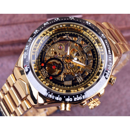 Relógio Masculino Dourado Luxo Inox Automatico Esqueleto 432 é bom? Vale a pena?