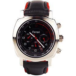 Relógio Masculino Esportivo Cronógrafo com Pulseira de Couro e Pulso Preto - Caixa 5,0 - FC018-P - Ferrari é bom? Vale a pena?