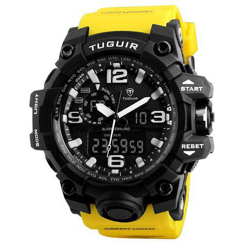 Relógio Masculino Tuguir Anadigi Tg1155 Preto e Amarelo é bom? Vale a pena?