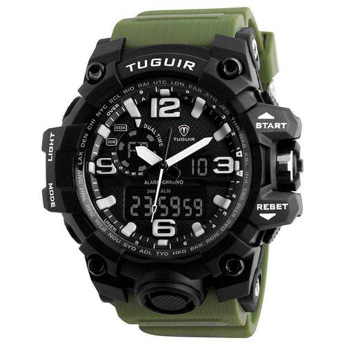 Relógio Masculino Tuguir Anadigi Tg1155 Preto e Verde é bom? Vale a pena?