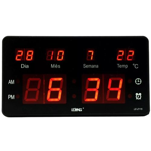 Relógio Parede Mesa Led Digital Calendário Termômetro Le2115 é bom? Vale a pena?