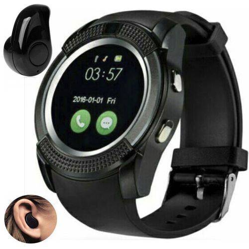 Relógio Smartwatch V8 Inteligente Gear Chip Celular Touch + Mini Fone de Ouvido Bluetooth é bom? Vale a pena?