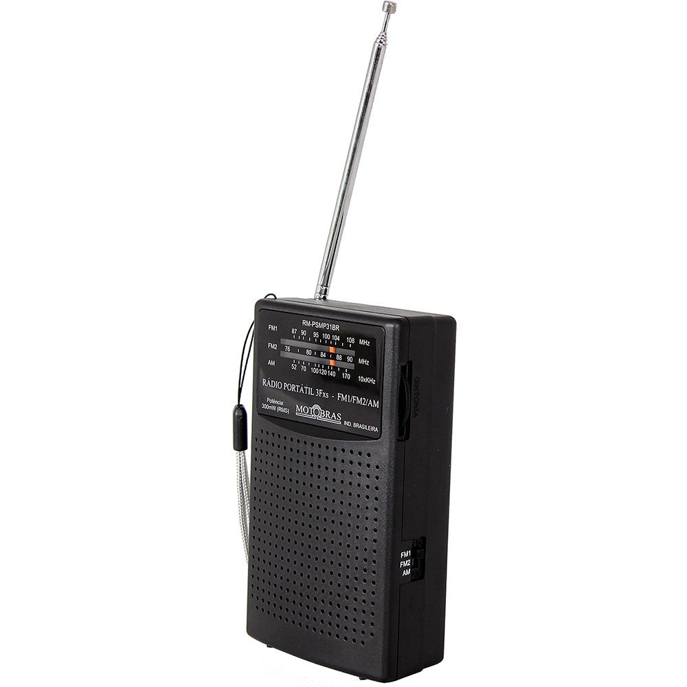 Rádio Portátil Motobras 3 Fxs. Mod. RM-PUSM 31BR AM/FM - Preto é bom? Vale a pena?